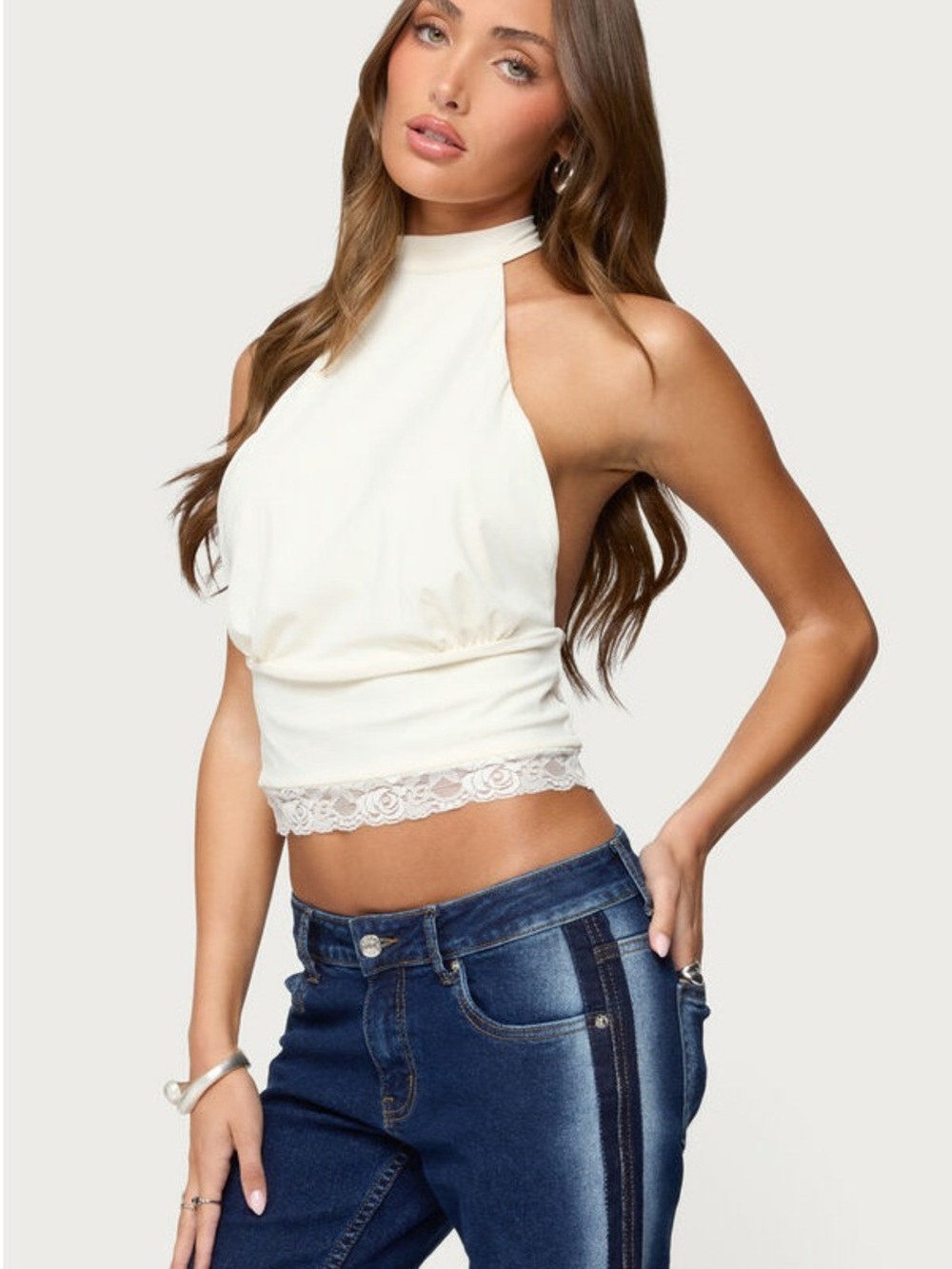 Edikted Sandra Lacey High Neck Halter Top size small NWT